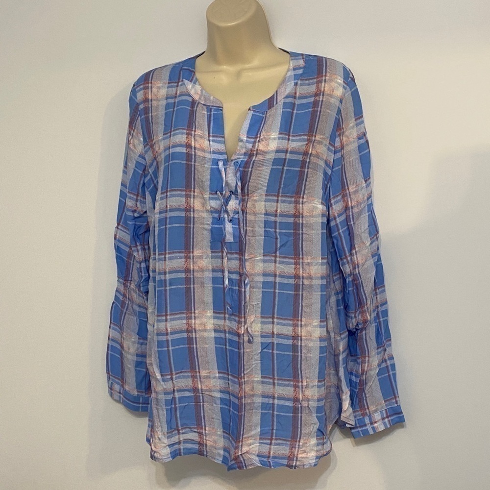 4/$35 Northern Reflections plaid Tunic long sleeve